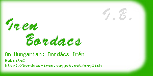 iren bordacs business card