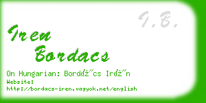 iren bordacs business card